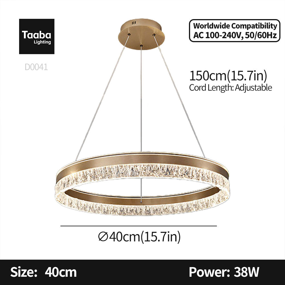 Neo Single Ring Aluminum Ice Pattern Pendant Light D0041