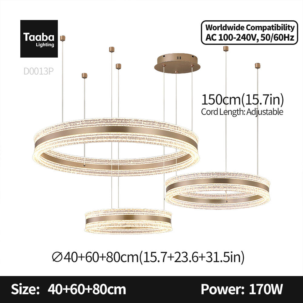 Flux Three Ring Aluminum Art Pendant Light D0013P