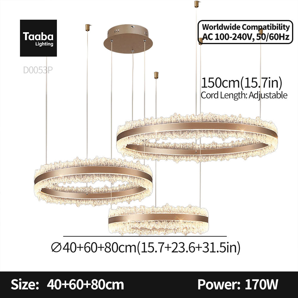 Core Three Ring Aluminum Glacier Pendant Light D0053P