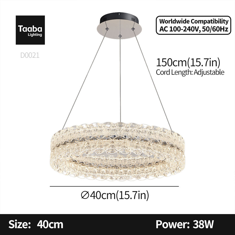 Axis Single Ring Aluminum Textured Pendant Light D0031