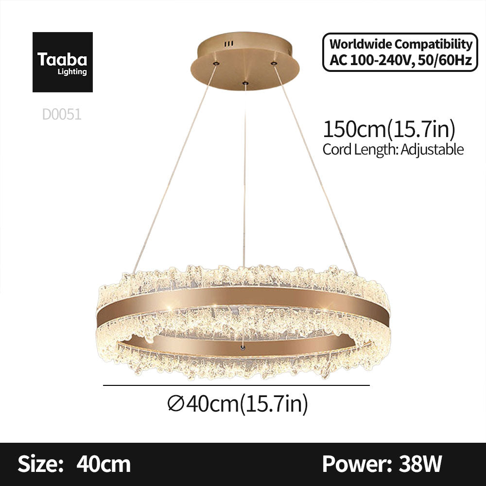 Core Single Ring Aluminum Glacier Pendant Light D0051