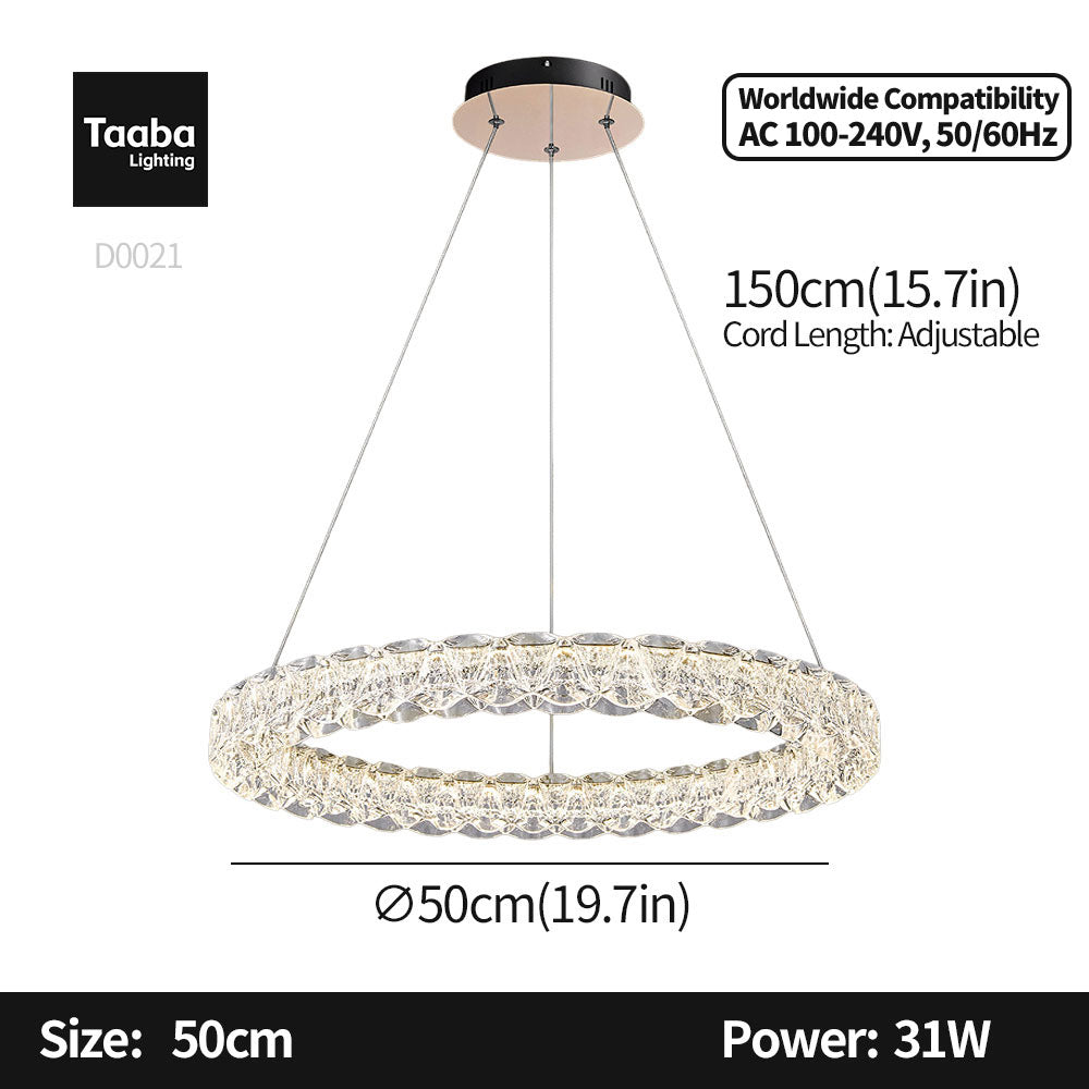 Pixel Single Ring Stainless Steel Textured Pendant Light D0021
