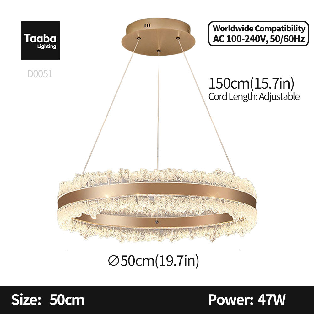 Core Single Ring Aluminum Glacier Pendant Light D0051