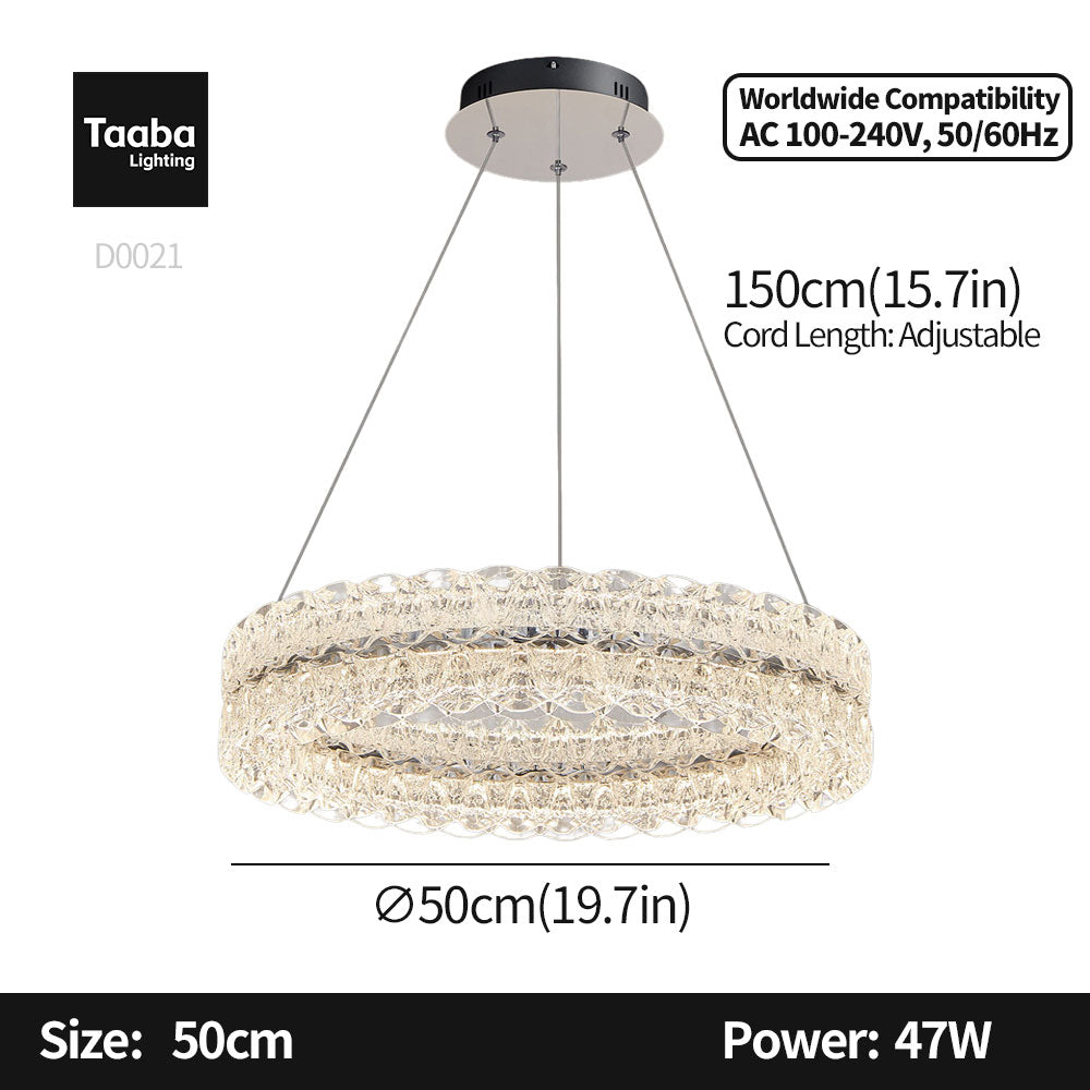 Axis Single Ring Aluminum Textured Pendant Light D0031