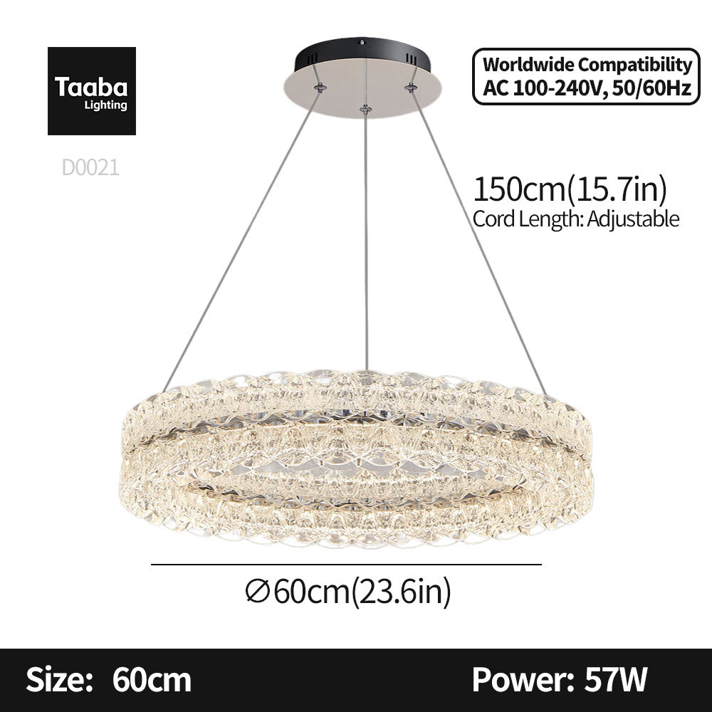 Axis Single Ring Aluminum Textured Pendant Light D0031