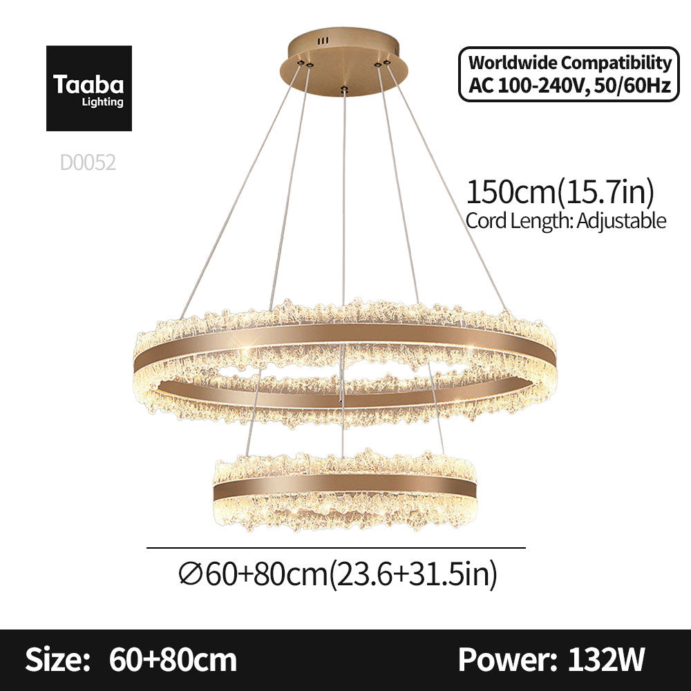 Core Double Ring Aluminum Glacier Pendant Light D0052