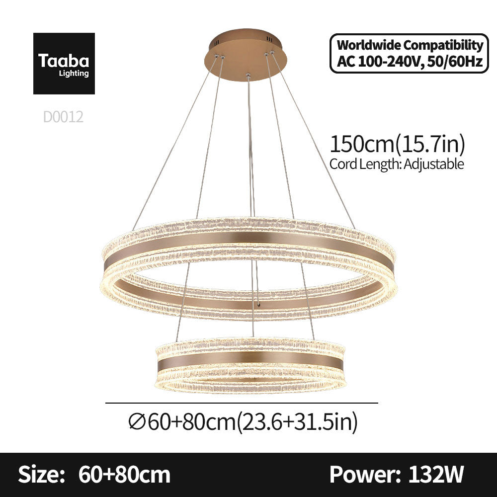 Flux Double Ring Aluminum Art Pendant Light D0012