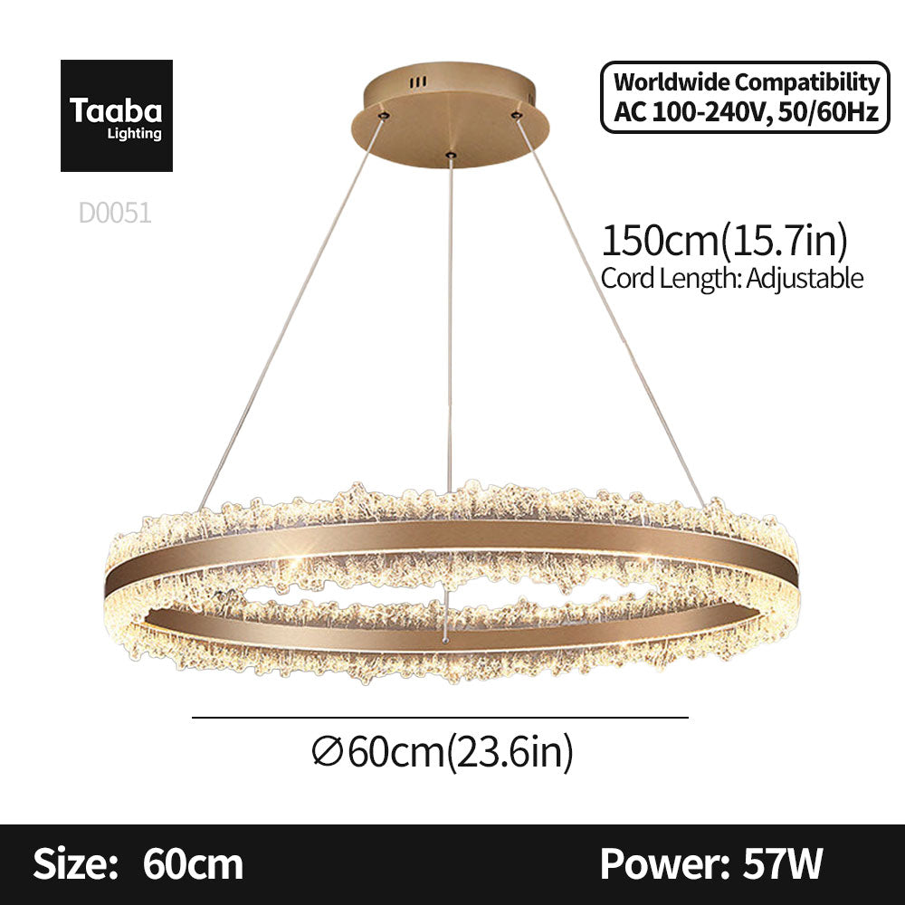 Core Single Ring Aluminum Glacier Pendant Light D0051