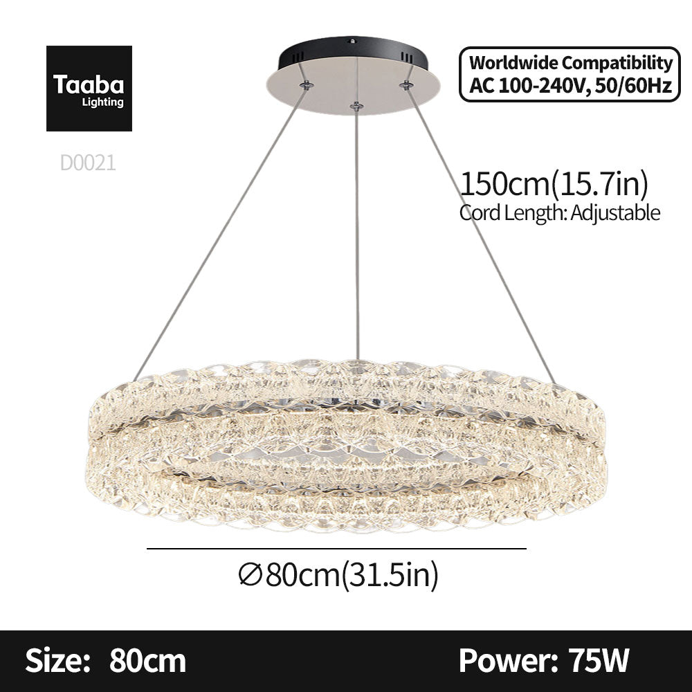 Axis Single Ring Aluminum Textured Pendant Light D0031