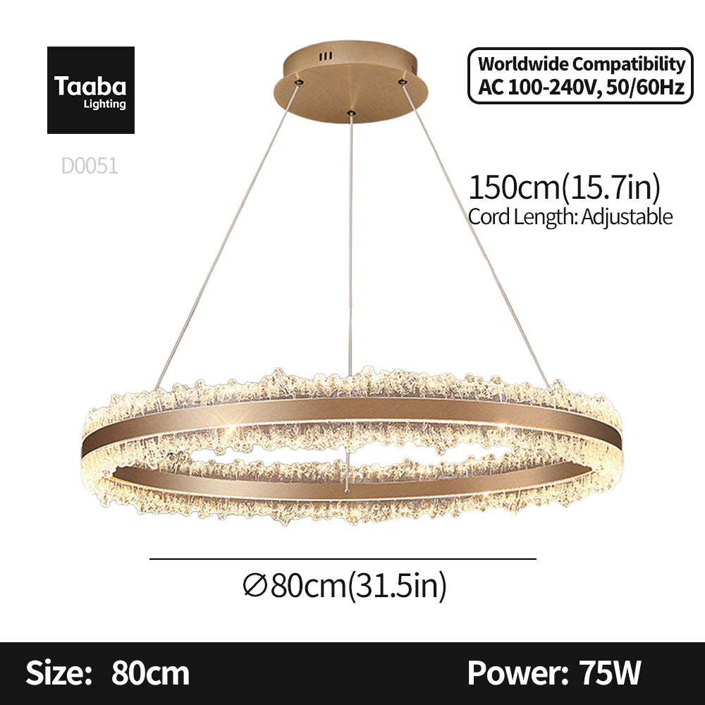 Core Single Ring Aluminum Glacier Pendant Light D0051