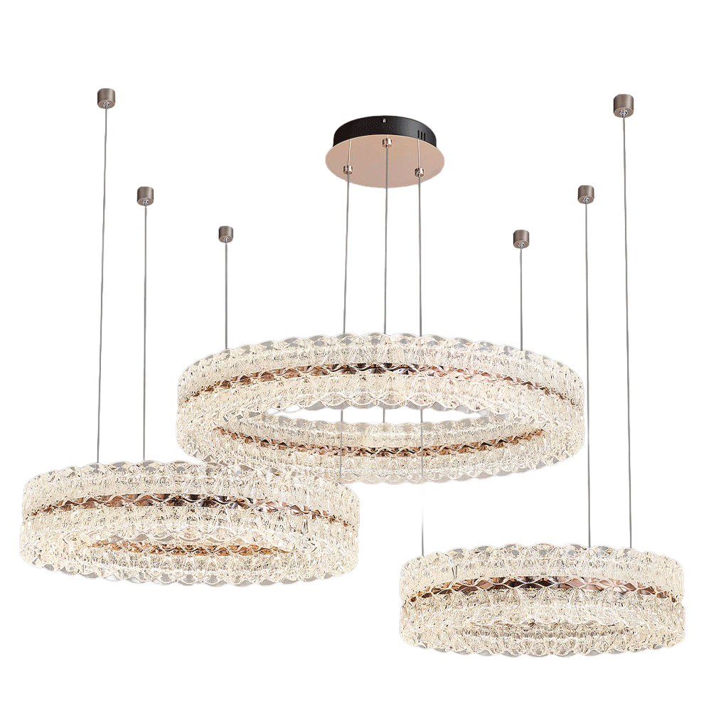 Axis Three Ring Aluminum Textured Pendant Light D0033P