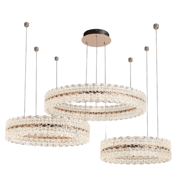 Axis Three Ring Aluminum Textured Pendant Light D0033P