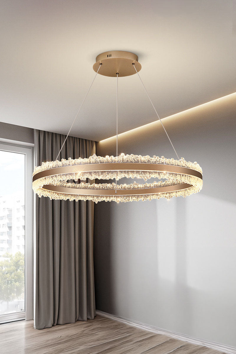 Core Single Ring Aluminum Glacier Pendant Light D0051